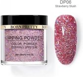 Acryl nagel dip - Holografisch glitter poeder Strawberry Slush - roze