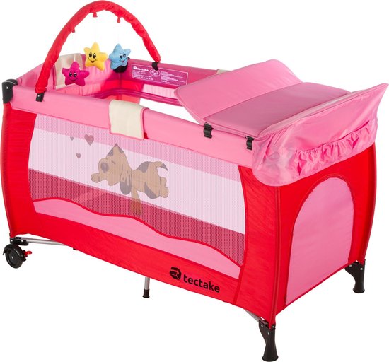 Afslachten Havoc Voorstellen TecTake reisbed babybed campingbed reisbedje Dodo roze - 402202 -  132x75x104cm incl.... | bol.com