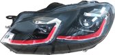 AutoStyle Set 7.5-Look LED Koplampen passend voor Volkswagen Golf VI 2008-2012 - Zwart/Rood - incl. Dynamic Running Light