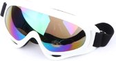 Ski/Snowboard Bril Wintersport - Snowboardbril/Skibril - Wit - Zilver gekleurd glas