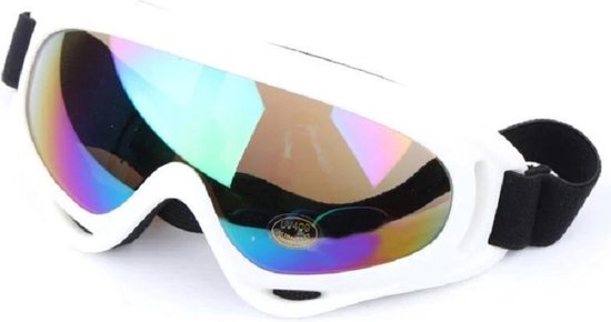 Ski/Snowboard Bril Wintersport - Snowboardbril/Skibril - Wit - Zilver gekleurd  glas | bol.com