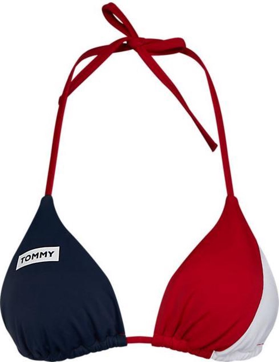 Tommy Hilfiger bikini top triangle - blauw/rood/wit | bol.com