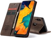 CaseMe Retro Bookcase Samsung Galaxy A40 (SM-A405) - Donkerbruin