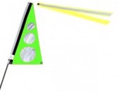 Fietsvlag ligfiets reflecterend neon groen maat S