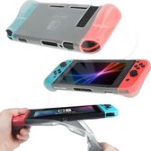 beschermende soft cover geschikt voor de Nintendo Switch - goede case met betere grip voorkomt ook kramp aan de hand - transparant
