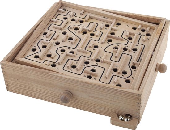 Ijver Geestelijk Materialisme Labyrinth hout met 3 verschillende parcours - behendigheidsspel | Games |  bol.com