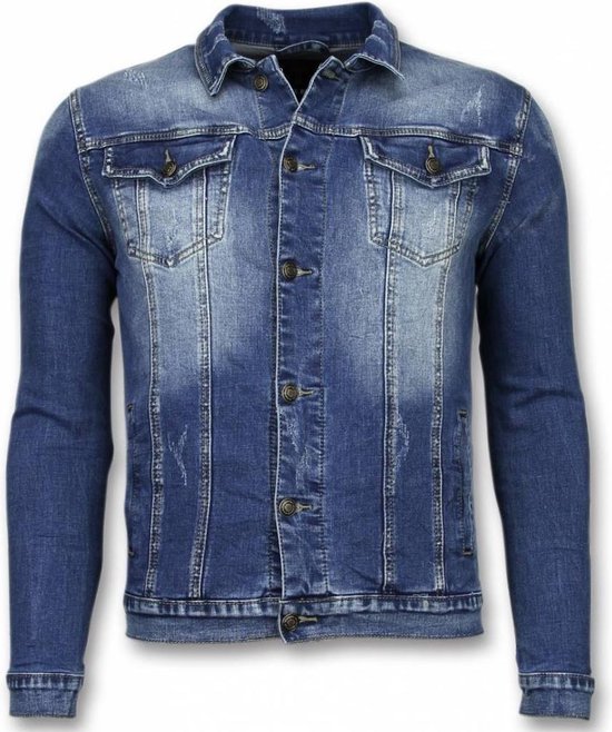 TRUE RISE Spijkerjasje - Stone Wash Spijkerjasje Heren Denim Jacket - Blauw  - Maat: XS | bol.com