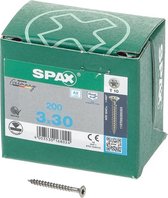 SPAX-S 1197000300303 Roestvaststalen schroef, Verzonken kop, 3 x 30, Voldraad, T-STAR plus T10, S-punt - blank - 200 stuks