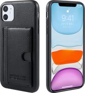 Xssive Premium Back Cover met 1 pasje - kaarthouder - Card Bag voor Apple iPhone 11 Pro (5.8) - geschikt voor 1 pasje – Zwart