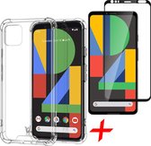 Google Pixel 4 Hoesje + Screenprotector Full Screen - Shockproof Case Transparant Cover - iCall