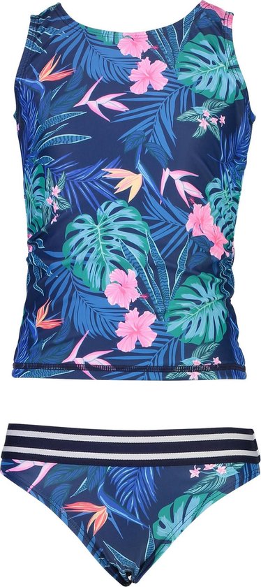 Arshiner Meisjesbikiniset ribben meisjes tweedelig badpak zomer pure kleur bustier en bikini slip tankini set voor meisjes 7-15 jaar, Paars, 7-8 Jaar