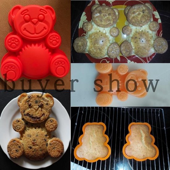 Moule à gâteau en silicone ours moule de dessin animé outil de cuisson  bricolage (orange) | bol.com
