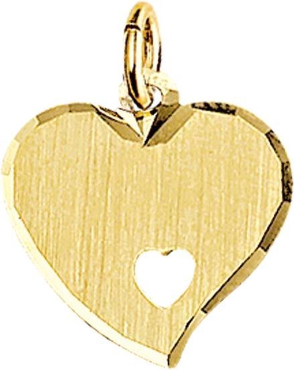 graveerhanger mat gediamanteerd 14K geelgoud