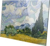 Schilderij - Korenveld Met Cipressen Vincent Gogh Oude Meesters - Groen En Geel - 100 X 150 Cm Korenveld Met Cipressen | Vincent Van Gogh | Plexiglas | Wanddecoratie | 150cm X 100c