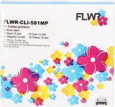 FLWR - Inktcartridge / CLI-581XL / 5-pack Zwart en Kleur - Geschikt voor Canon