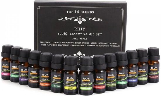 Etherische essentiële oliën voor geurverspreider of aromadiffuser - 14 stuks
