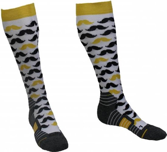 Ook Derde Motivatie Moustache socks - Heren Sokken met Snor wit | bol.com