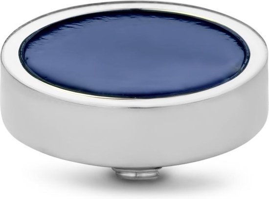Twisted Gemstone Plate steentje - zilverkleurig - dames - 12mm - Sodalite