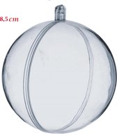 Transparante plastic ballen 8,5 cm om op te hangen
