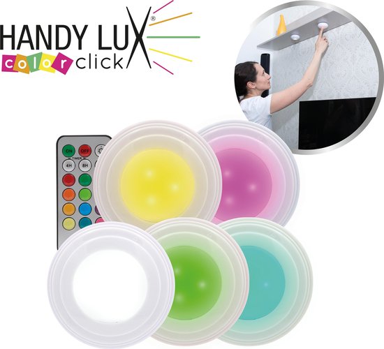 HandyLux Color Click - Led Lights - 5 pack led lampen – met  afstandsbediening en timer... | bol.com