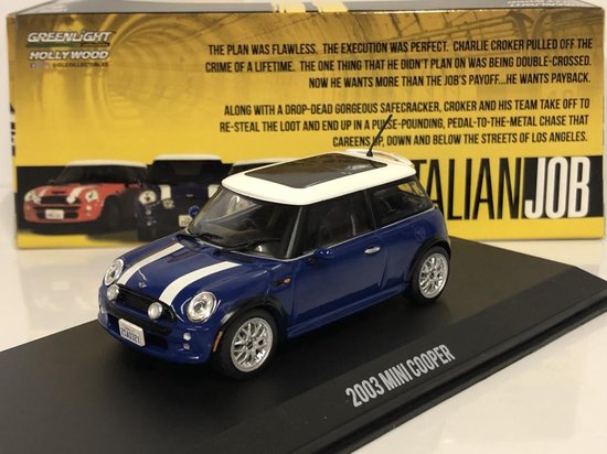 Modèle Voiture Mini Cooper 2004 Bleu Métallique 1:18 MotorMax - Neuf Dans Sa Boîte
