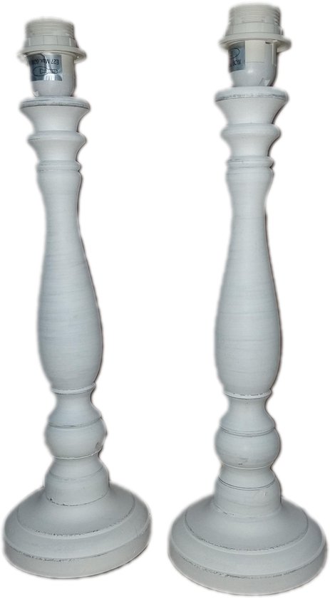Implicaties abstract erger maken Lampvoet - wit - set 2 stuks - 45 cm - hout - landelijk | bol.com