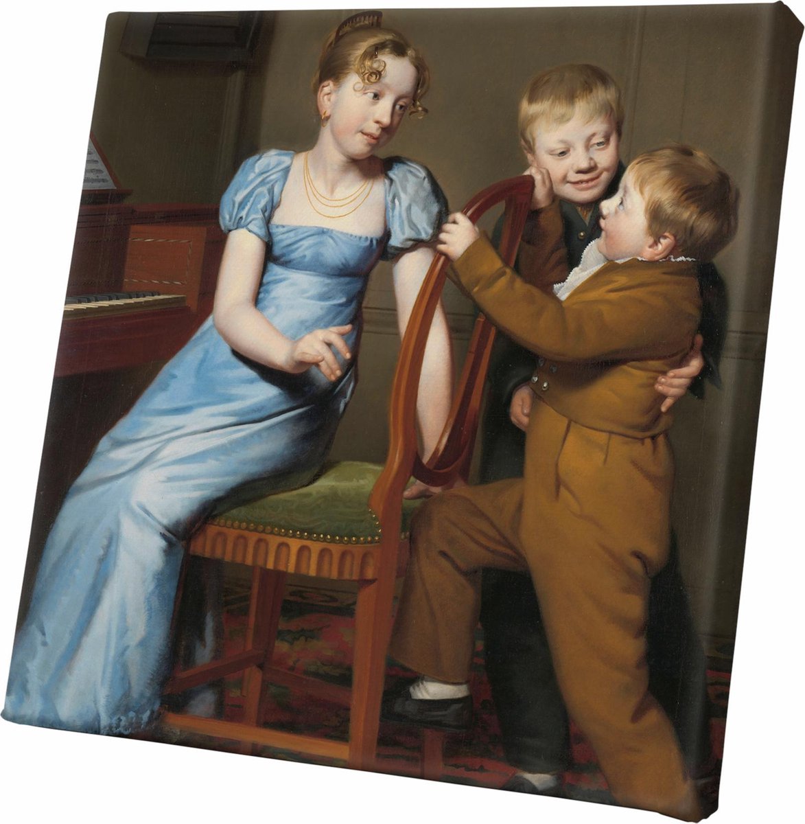 Het gestoorde pianospel | Willem Bartel van der Kooi | Wanddecoratie | 100 CM x 100 CM | Canvas | Foto op canvas | Oude Meesters