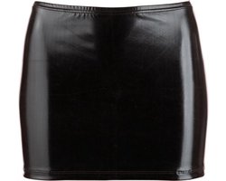 Cottelli Collection – Korte Strakke Wetlook Rok voor een  Verleidelijke Achter Aanblik – Maat L – Zwart