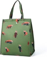 Lunchbag Donkergroen Rode Panda | Geïsoleerde Lunchbag | Lunchtas School of Werk