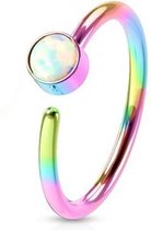 daithpiercing opal hoop ring regenboog kleuren