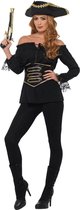 SMIFFYS - Luxe zwarte piraten blouse voor dames - M