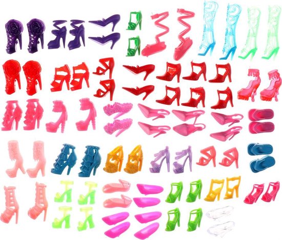 Landschap Surichinmoi enkel Mix van 40 paar schoenen voor modepoppen zoals barbie | bol.com