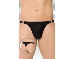 SoftLine Collection - Sexy satijnen herenstring met sluiting aan de zijkant - zwart M