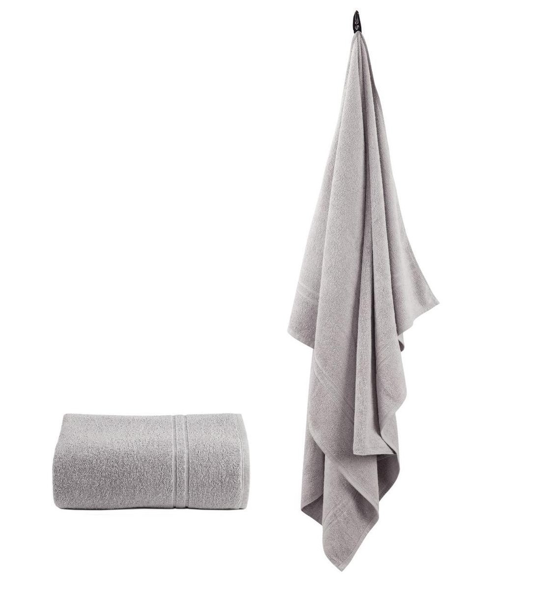 Homéé grote handdoeken grijs 100x150cm set van 2 stuks 100% katoen badstof 450g.m²