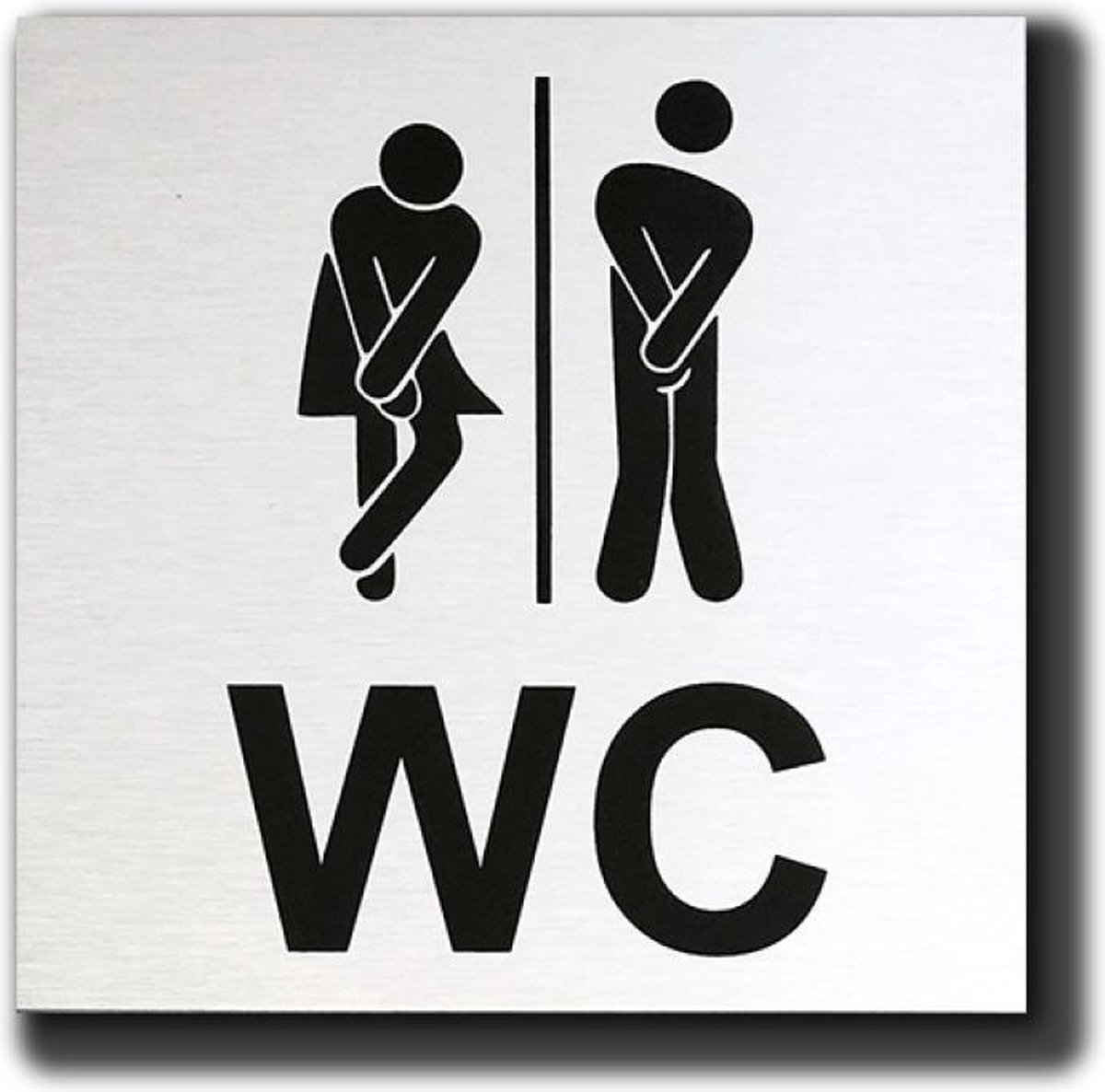 WC Toilet deurbordje man vrouw nodig. - Heren Dames WC - Geborsteld ...