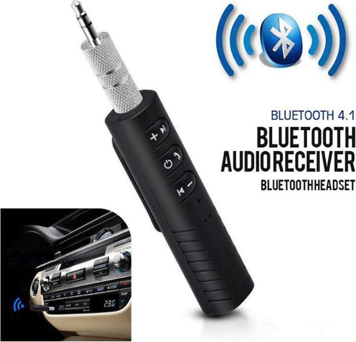 DrPhone BC Pro - Auto Receiver Bluetooth 4.1 - 3.5mm jack Aux Audio Adapter  +... | bol.com