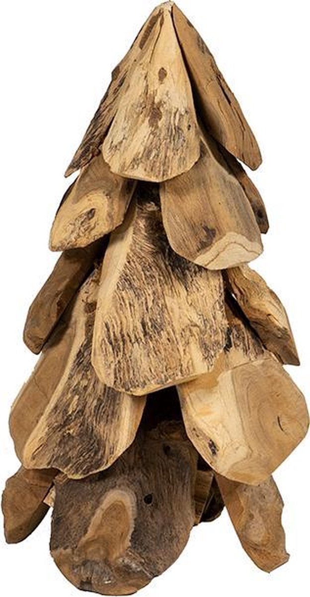 JoJo Living Woonaccessoires - Kerstboom - Teakhouten kerstboom - Kerstdecoratie - 40cm - Handgemaakt