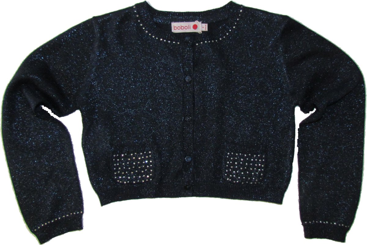 Boboli Meisjes Feest Vest Met Glitters - Blauw - Maat 92