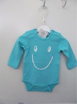 Babyromper aquablauw Happy Smiley mt 62