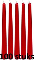 100 stuks rood dinerkaarsen 245/23 (8 uur)