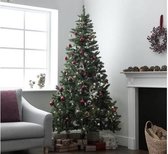 Kunstkerstboom 210x119cm incl LED-verlichting | Argos Home 7ft Nordland Pre-lit kerstboom - groen