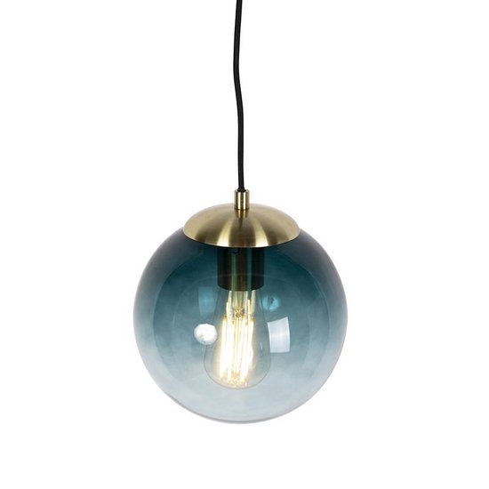 QAZQA pallon - Lampe à suspension - 1 lumière - Ø 200 mm - Zwart