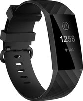 Siliconen Bandje - Zwart - Geschikt voor Fitbit Charge 3 en 4 - Maat S/M