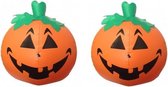 Halloween 2x Opblaasbare LED pompoenen - Halloween/horror decoratie/versiering