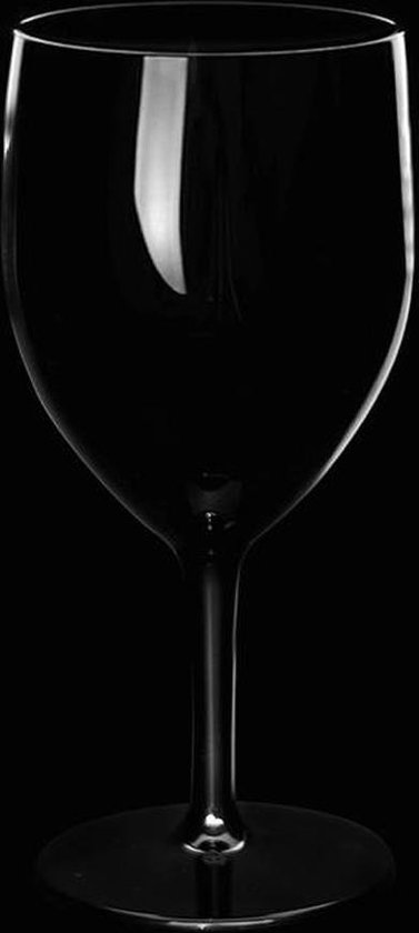 Bij suiker Versterken Wijnglas - Kunststof wijnglazen – Plastic glazen - 27cl – Zwart - 6 stuks |  bol.com