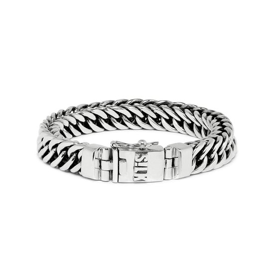 SILK Jewellery - Zilveren Armband - Double Linked - 108.23 - Maat 23