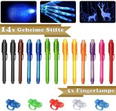 Glow In The Dark Stiften Uv Pen Met Onzichtbare Inkt Geheimschrift Met Lampje Verjaardag Cadeau Kinderen Uitnodigingen