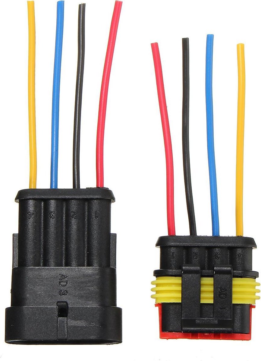 IP67 connector set - 20cm kabel - 12 tot 24 Volt - 2 pin superseal