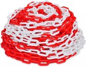 Veiligheidsketting 30 MTR rood Wit - Afzet ketting - Gevaren ketting