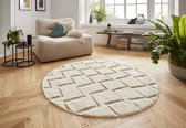 Rond vloerkleed 3D effect Dades - crème/beige 160 cm rond